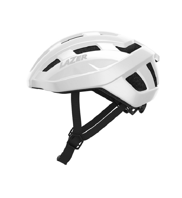 Kask rowerowy Lazer Tempo KinetiCore White lewy bok