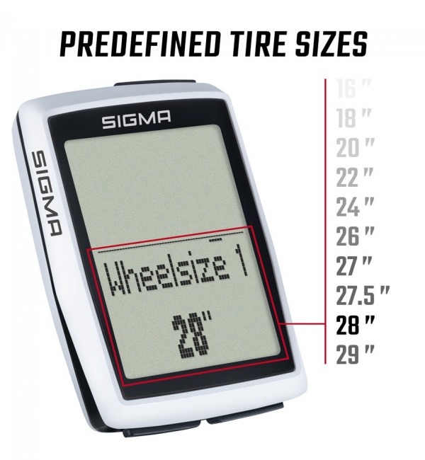 Licznik rowerowy SIGMA BC 12.0 WL STS rozmiar koła