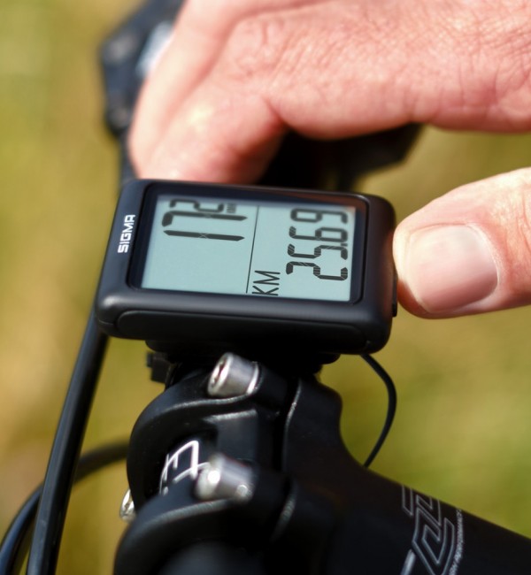 Licznik rowerowy SIGMA BC 5.0 WR ekspozycja na rowerze